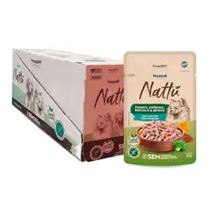 Kit 20un. Ração Úmida Premier Nattu Sachê Cães Adultos Porte Pequeno Frango, Abóbora, Brócolis e Quinoa 85g