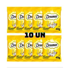 Caixa 10un Petisco Dreamies Gatos Adultos Frango 40g