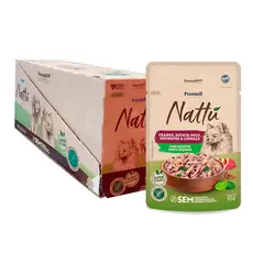 Kit 20un. Ração Úmida Premier Nattu Sachê Cães Adultos Porte Pequeno Frango, Batata Doce, Espinafre e Linhaça 85g