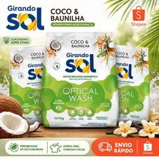 Sabão em Pó 4Kg - Girando Sol-Coco Baunilha Pacote Econômico Perfumado Lava Roupas Rende 50 Lavagens