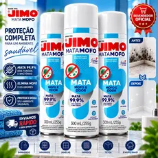 Jimo Mata Mofo Spray 300ml Anti Mofo e Bolor Desinfetante Elimina Fungos Parede Banheiro Armário Guarda-Roupa