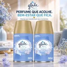 Refil Glade Odorizador de Ambiente - Toque de Maciez 260ml Aromatizador Spray Automático 1 ou 2 Unidades