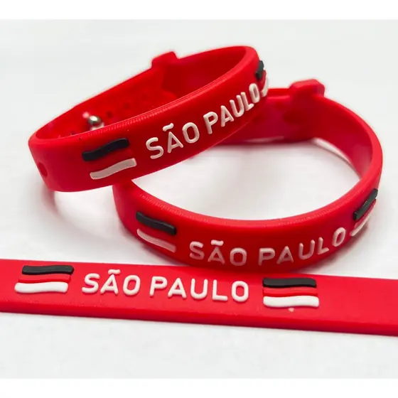 3 Pulseiras São Paulo Tricolor Soberano Times de Futebol Modelo Ajustável