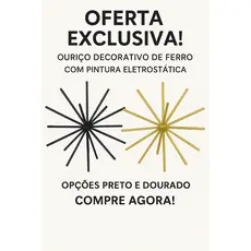 Escultura Decorativa Ouriço de Ferro Design Moderno