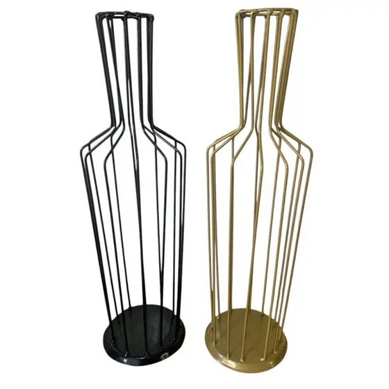 Garrafa Porta Rolha de Vinho Decorativa Aramada de Luxo