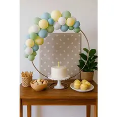 Mini Painel Arco Redondo Suporte para Decoração de Festa e Mesa Dourado