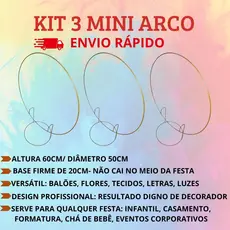 Kit 3 Mini Arco Painel de Mesa Decorativo Para Festa
