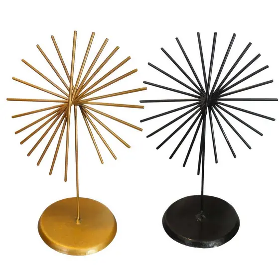 ESCULTURA GIRA SOL EM FERRO P/ DECORAÇÃO MINIMALISTA MODERNO