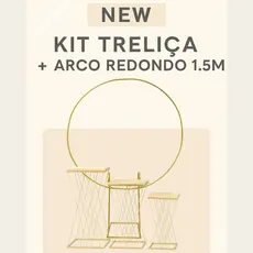 Kit Mesas Treliça e Arco 1,5m Ideal para Festa e Eventos