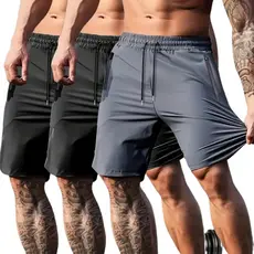 Kit 3 Shorts Masculino Com Ziper Anti-Furto - Bermuda masculina tactel com 10% De Elastano Impermeável