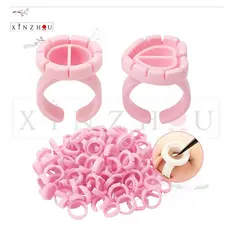 Kit 600 Anel Batoque Descartável Rosa para Cola Henna Cílios Sobrancelha Micro Pigmento e Tinta