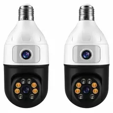 Câmera De Segurança IP Wifi Full HD 2 Lentes Visão Noturna com encaixe lâmpada bocal- bivolt