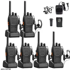 KIT 6 rádios comunicador Baofeng Alcance 12 Km 16 Canais BF 777S  Bivolt Profissional recarregável