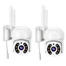 KIT 2 Câmeras Wifi Externa Giratória Full HD Zoom 360° À Prova D'água Visão Noturna celular - BIVOLT
