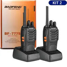 KIT 2 rádios comunicador Baofeng Alcance 12 Km 16 Canais BF 777S Profissional rádio recarregável