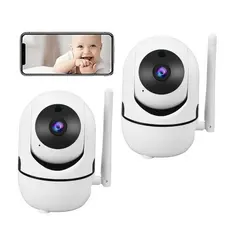 KIT 2 Câmera de Segurança baba Electrónica Monitoramento WIFI 2.4GHz HD audio visão noturna - Bivolt