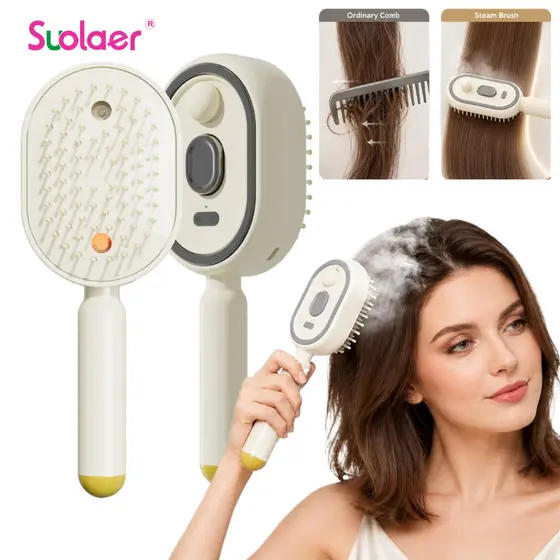 Escova De Spray Para Cabelo Elétrica Água Alisador Com Pente Desembaraçador