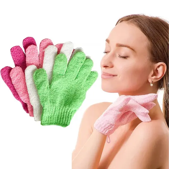 Par de Luvas esfoliante corporal para banho E Massagem Bucha Esponja Limpeza de Pele e Peeling