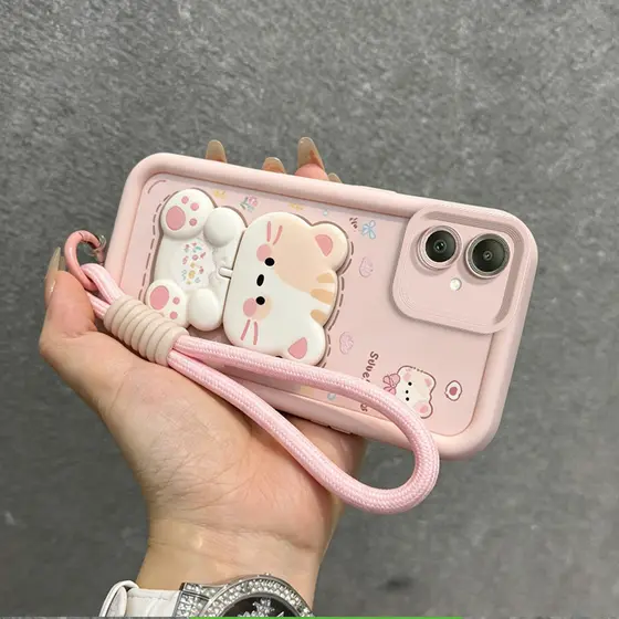 Capa Para samsung a06 a04 a04s a04e a05s a05 a07 A17 a16 5g normal capinha cordinha feminina suporte JTDTMZJ9