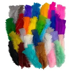 Penas Coloridas 100 Unidades 15cm Trabalho Escolar e Brincadeiras