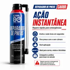 Reparador De Pneus Profissional Enche e Tapa Furos Car80 400ml