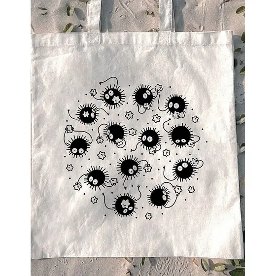 Ecobag Cru customizada bolsa Sacola Studio gibli poeiras