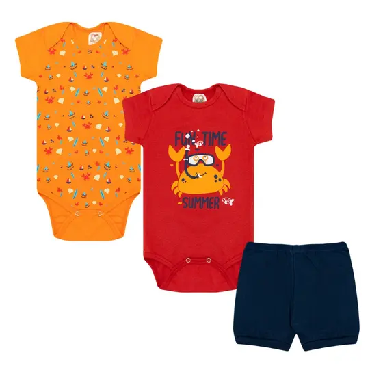 Kit body Bebê 3 peças conjunto bebê Roupa de Bebês menino