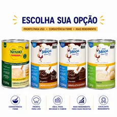 Ninho Brigadeiro Chocolate Charge Alpino Morango Beijinho Sabores Recheio e Cobertura Nestlé 2,6kg