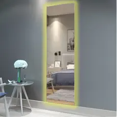 Espelho Grande Com Led Gigante Retangular Corpo Inteiro Luz Branco Ou Amarela 120x60 Provador