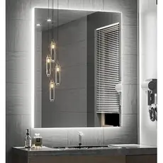 Espelho de Led Retangular Vários Tamanhos Maquiagem Moda Blogueira Fotos Barbearia Decoração
