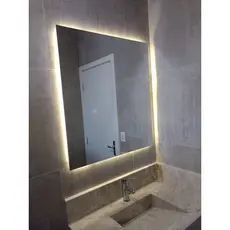 Espelho de Led Retangular Vários Tamanhos Maquiagem Moda Blogueira Fotos Barbearia Decoração
