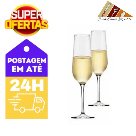 CONJUNTO 2 Taça Bistrô Champagne Cristar 185ml ( DISTRIBUIDOR CRISTAR ) ENVIO IMEDAITO KIT COM 2 PÇS