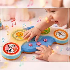 Bateria Touch Musical Educativo Infantil Azul Som