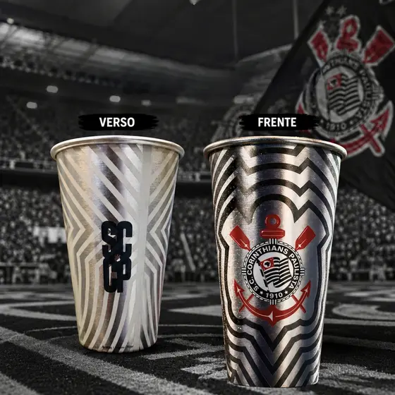 Copo de Inox 450ml do Corinthians Muda de Cor - Copo de Cerveja Mágico 450ml Presente Oficial