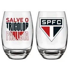 Jogo 2 Copos São Paulo FC Long Drink 470ml de Vidro – Copos Tricolores para Cerveja, Drinks e Bebidas – Presente para To