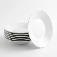 Jogo 6 Pratos de Sobremesa de Vidro Branco Opaline Baltas 18cm – Prato para Sobremesas, Frutas eTortas