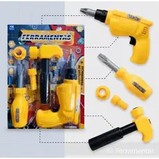 KIT FERRAMENTAS PARAFUSADEIRA FURADEIRA INFANTIL BRINQUEDO MENINO PRESENTE