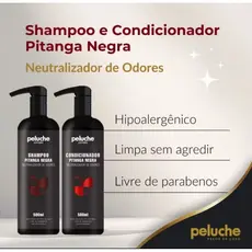 Shampoo e Condicionador Para Cachorro e Gato Peluche Pitanga Negra 500ml Pet