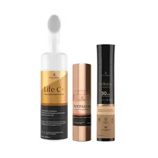 Kit Rejuvenesciemento Facial Linhas de Expressão Hidratação Proteção Vitamina C Tulipia