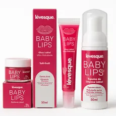Kit Gloss Labial Esfoliante e Espuma Baby Lips Lévesque Tutti Frutti Hidratante Labial Volume Spa dos Lábios Macios