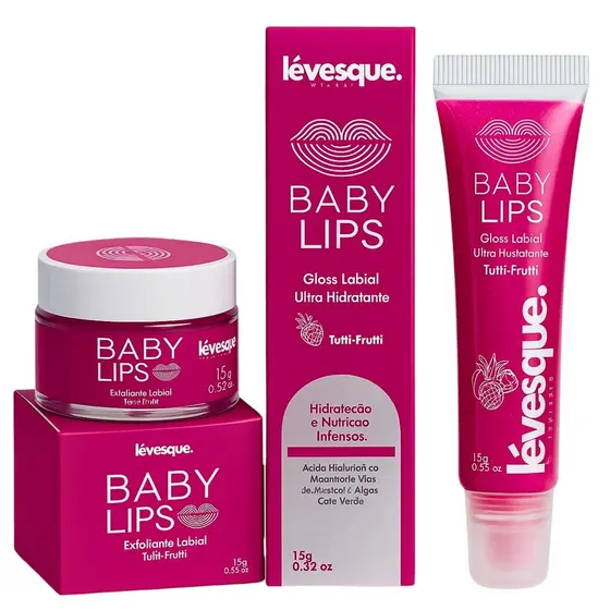 Kit Gloss e Esfoliante Labial Tutti fruti Baby Lips Lévesque