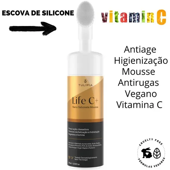 Sabonete Mousse Vitamina C Clareador Hidratante - Life C Tulípia