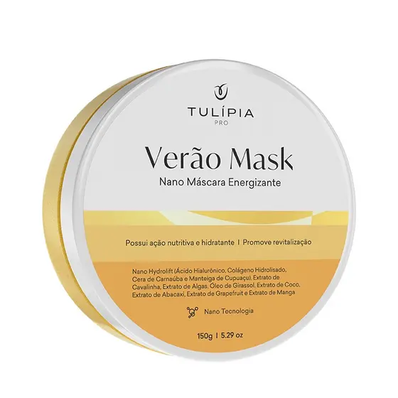 Máscara Facial Hidratante Iluminadora Pele Nutrida e Equilibrada Verão Mask Tulipia 150g