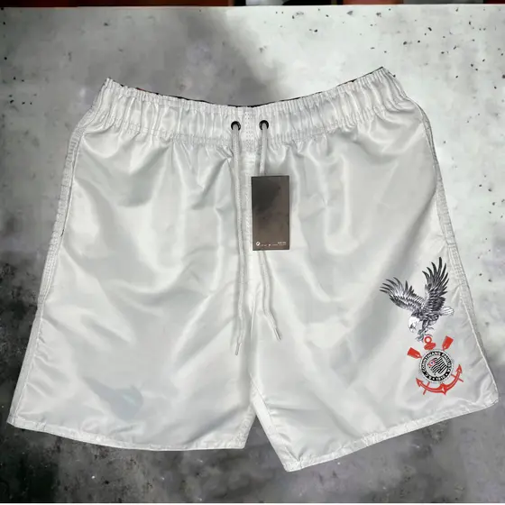Bermuda Short Gaviões Da Fiel Tactel, Ideal Para Treinos, Academia, Corrida, Torcida