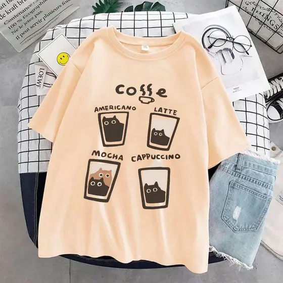 Camiseta Masculina Feminina Básica Premium Modelo Cat Coffee Cafe Lançamento 2026Envio Imediato