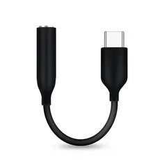 Adaptador De Fone De Ouvido AUX Tipo C A 3,5mm Usb Para Cabo De Áudio 3,5mm Samsung COR PRETO