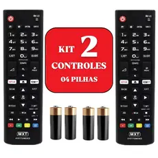 Kit 2 Controle Remoto Universal Compativel Para Smart Tv LG LCD LED HDTV UHD OLED 3D 4K