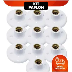 Kit 10 Plafon Suporte Lâmpadas Redondo Bocal E27 Branco 110v 220v Paflon de teto  Plafon Soquete