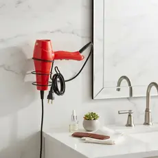 Suporte para Secador de Cabelo Aço Preto Fosco