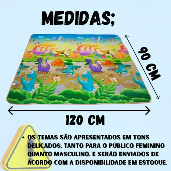 Tapete de Atividades Grande Térmico 0,90x1,20 Infantil Emborrachado Educativo Bebê Dobravel